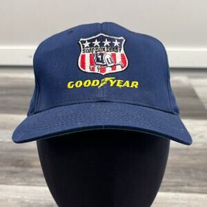 Vintage Y2k Good Year Tires Blue Yellow OS SnapbackTires 63rd‎ Soapbox Derby Hat